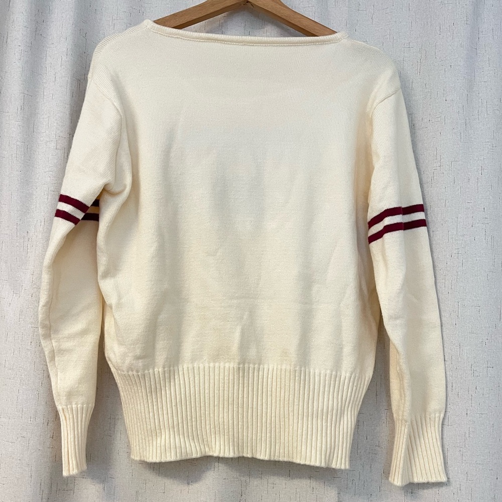 Taylor Swift Official Merch Varsity Knit Sweater Maroon Cream Red TV Era Medium - Picture 5 of 7